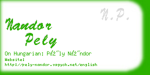 nandor pely business card